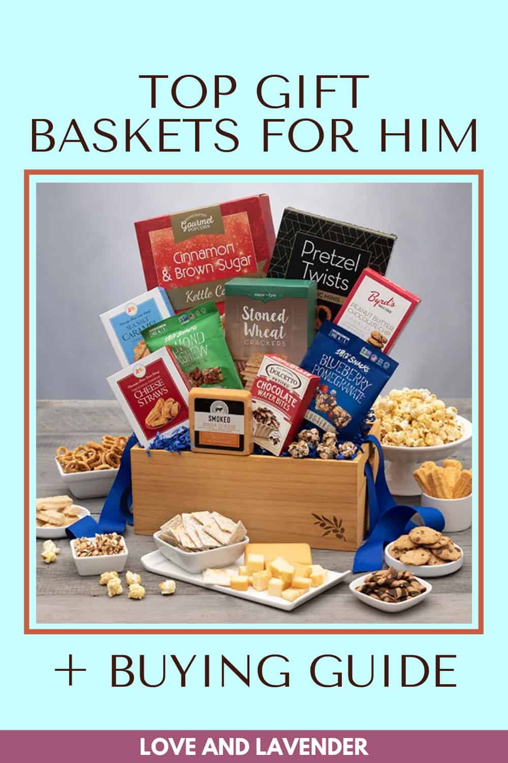 pinterest pin - gift baskets for him