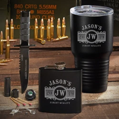flask and knife gift set