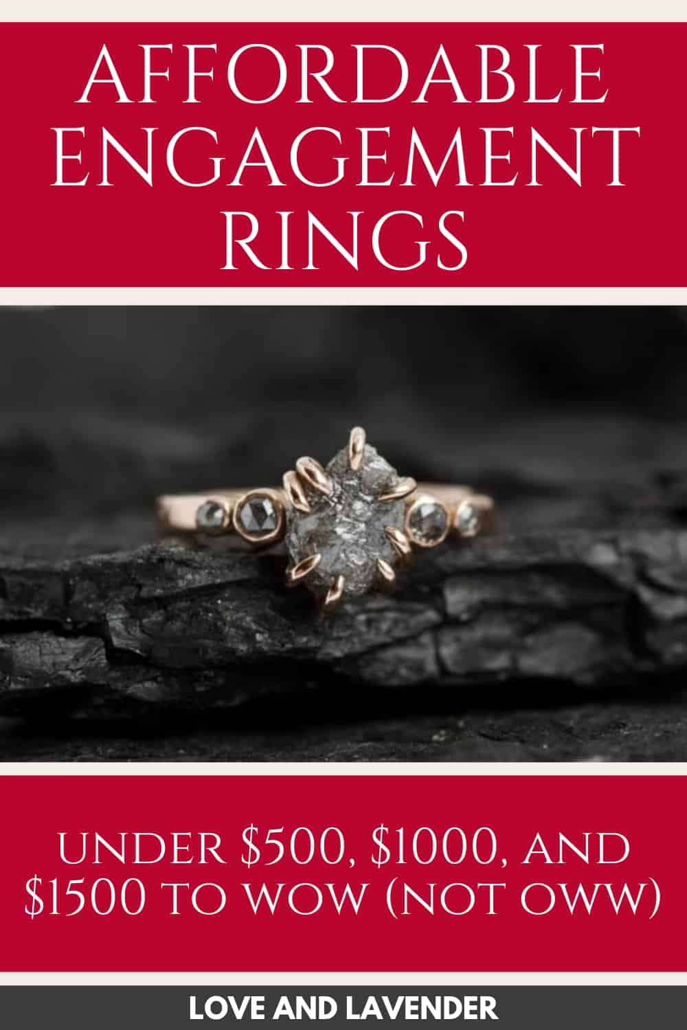 pinterest pin - affordable engagement rings