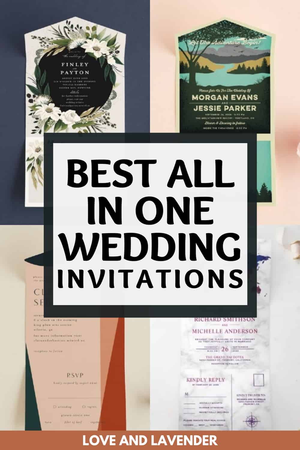 pinterest pin - all in one wedding invitations