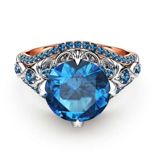 intense blue diamond ring