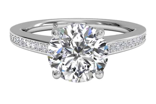 Diamond Micropavé Band Engagement Ring 