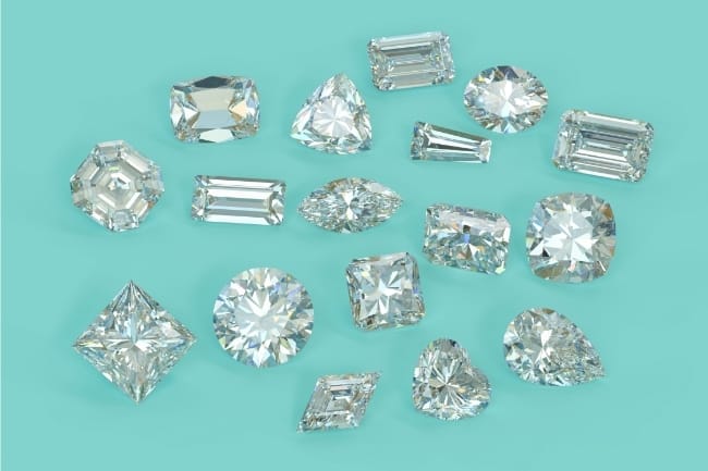 group of diamonds in different shapes