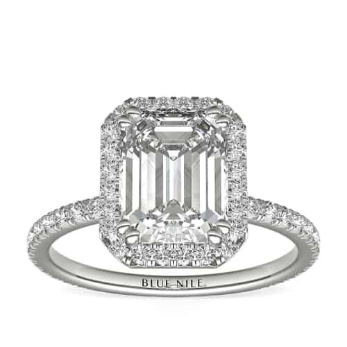 Emerald Cut Heiress Halo Diamond Engagement Ring