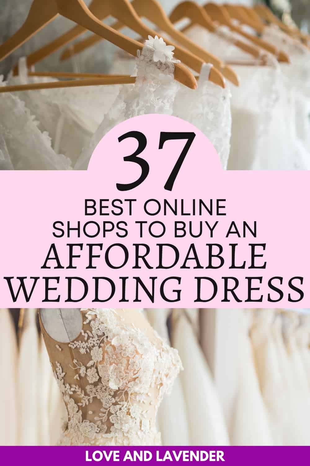 pinterest pin - affordable online wedding dresses