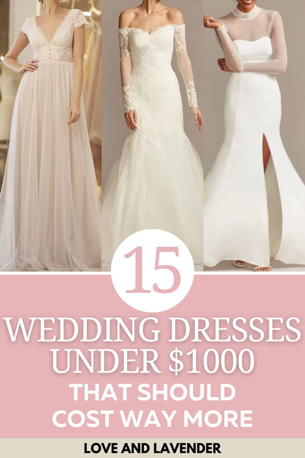 pinterest pin - wedding dresses under $1000