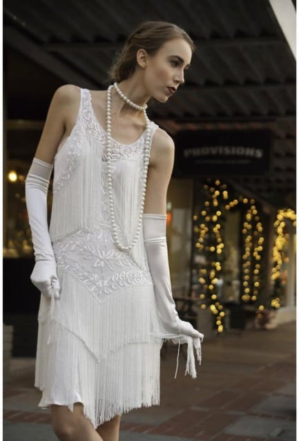 Art Deco Beaded Wedding Gown