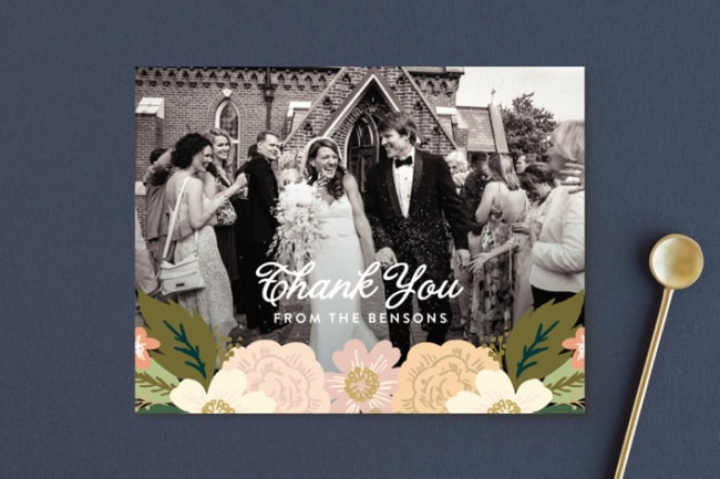 Classic Floral Wedding Postcard