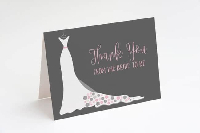 From the Bride to Be Thank You Card