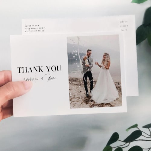 Personalized WEDDING GENERAL Thank You UR PHOTO FRONT/BACK Post CARDS Postcard 
