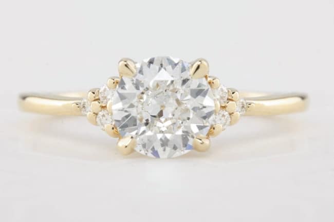 old mine cut diamond engagement ring