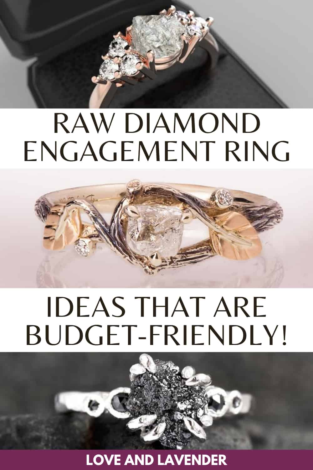 Pinterest pin - raw diamond ring