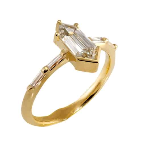 Shield Cut Diamond Engagement Ring