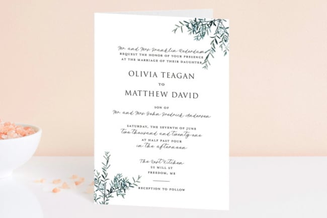 Fresh Sage Wedding Invitation