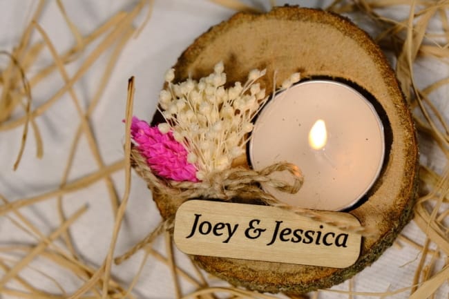 Rustic Wood Candle Holder
