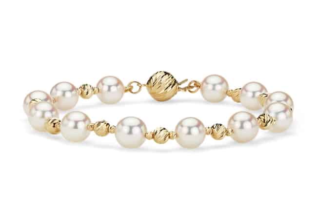 Akoya Pearl & Gold Bead Bracelet