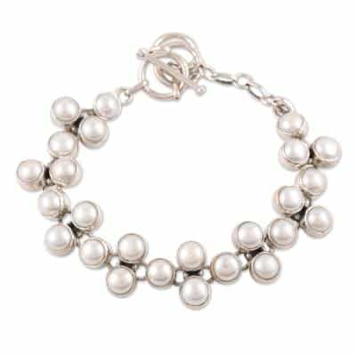 Artisan Sterling Silver and Cultured Pearl Bracelet