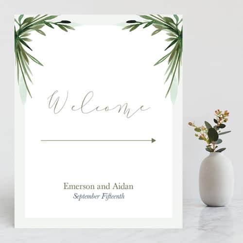 Botanical Frame Wedding Welcome Sign