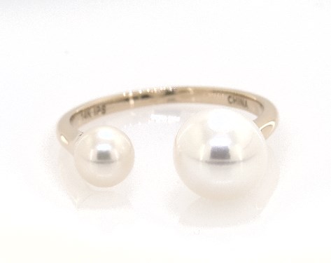 Open Double Freshwater Cultured Pearl Ring