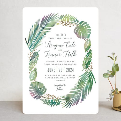 Tropical Foliage Wedding Invitations