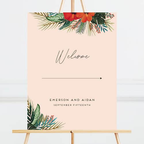 Tropical Oasis Wedding Welcome Sign