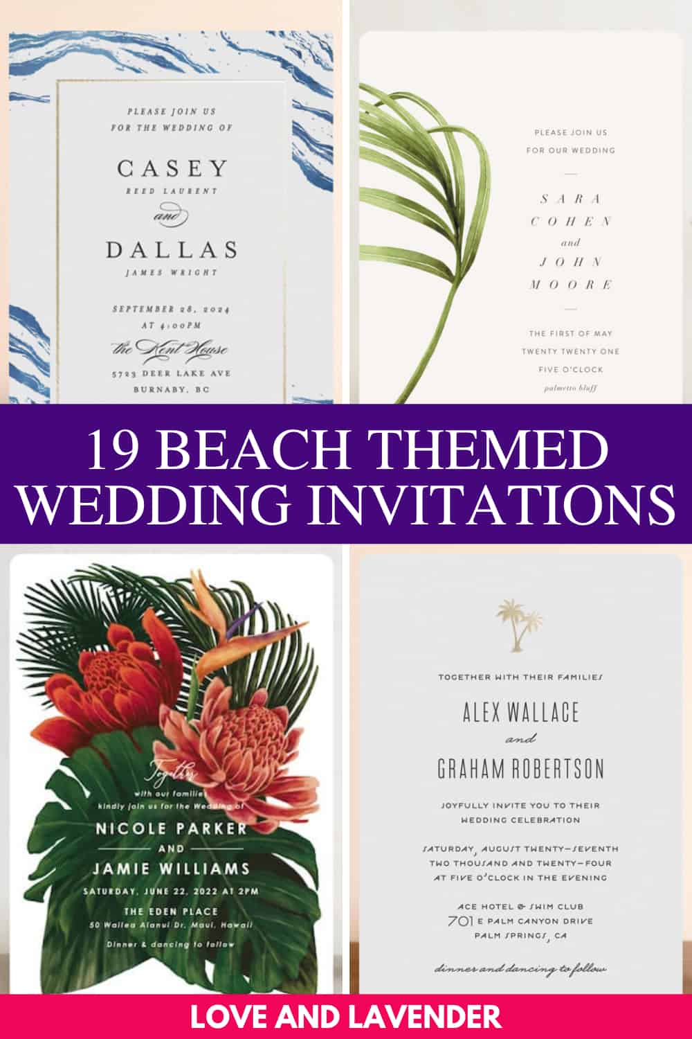 Make a Splash with One of These 19 Beach Themed Wedding Invitations!