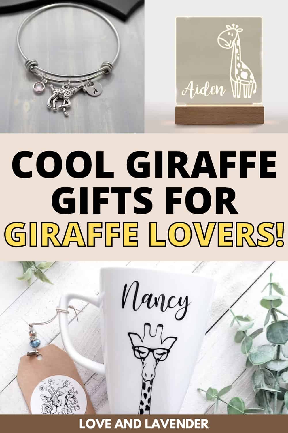 Pinterest pin - gift for giraffe lovers