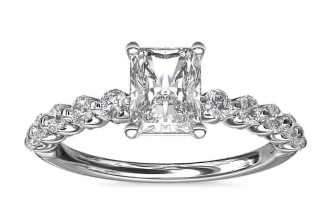 Floating Radiant Cut Diamond Engagement Ring