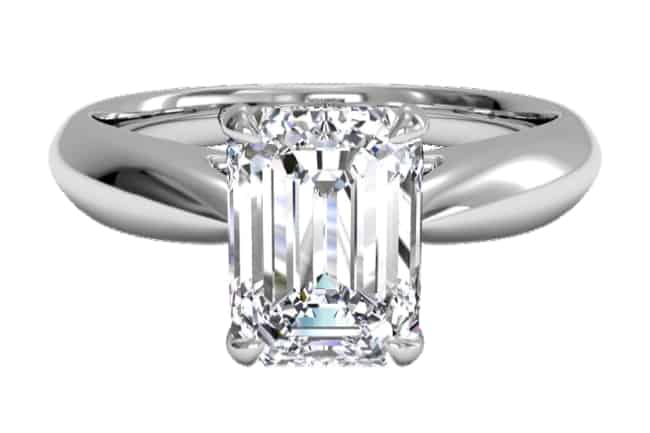 Lab Diamond Cathedral Tapered Engagement Ring
