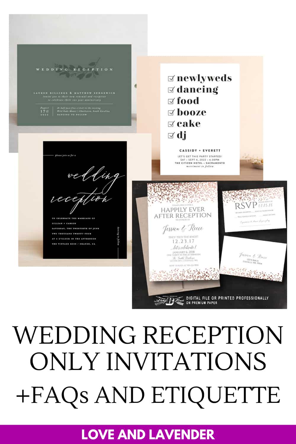 Pinterest pin - Wedding Reception Invitation Ideas