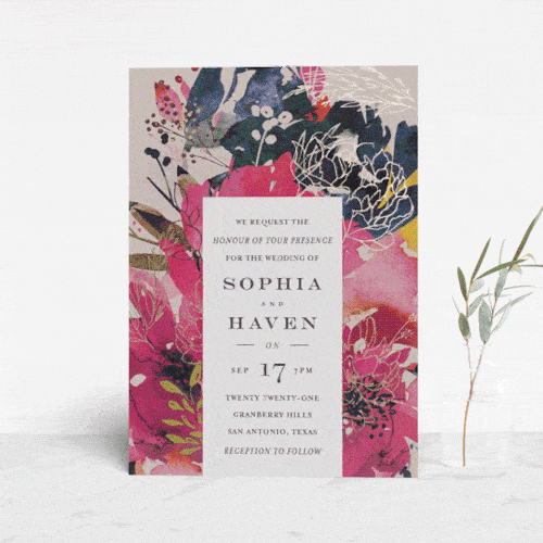 Blooming Beauty Foil-Pressed Invitations