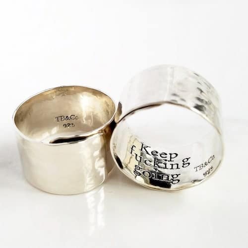Sterling Silver Keep F**king Going Ring