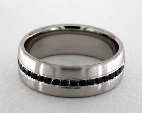 Channel Set Black Diamond Wedding Ring