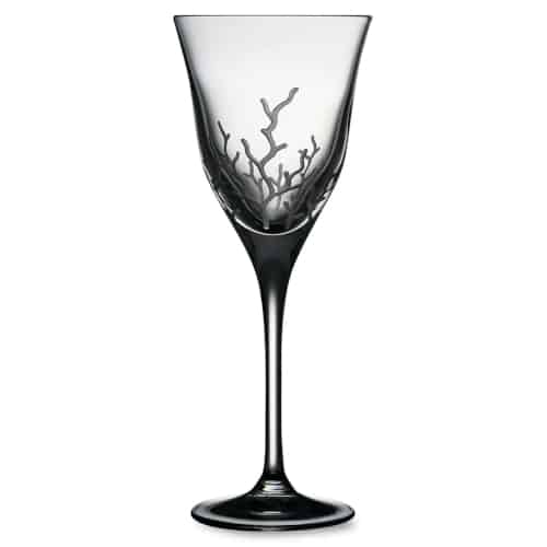 Coral Print Wine Glass