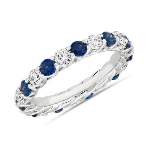 Tessere Alternating Sapphire and Diamond Eternity Ring