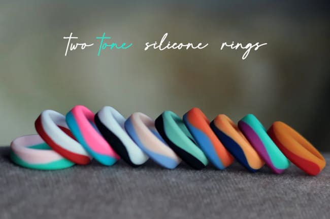 Two tone Silicone Sports Rings