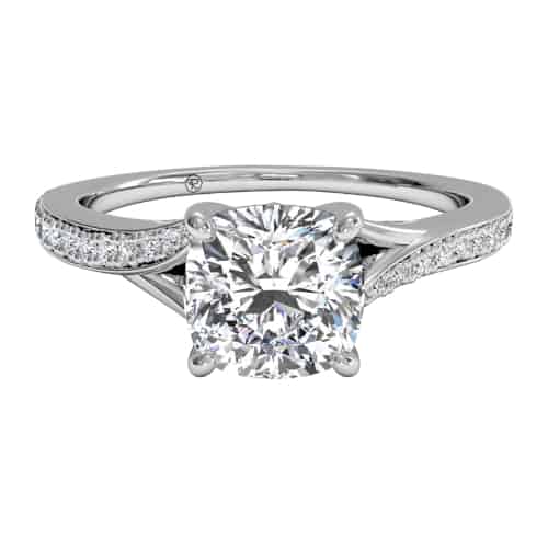 Bypass Micropavé Diamond Band Engagement Ring