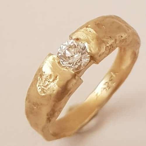 Hammered Rough Gold Ring