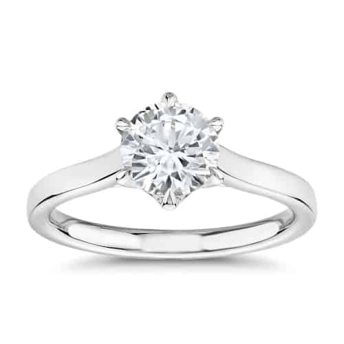 Six-Prong Trellis Solitaire Diamond Engagement Ring