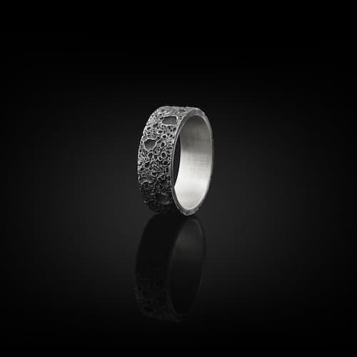 Sterling Silver Moon Surface Ring
