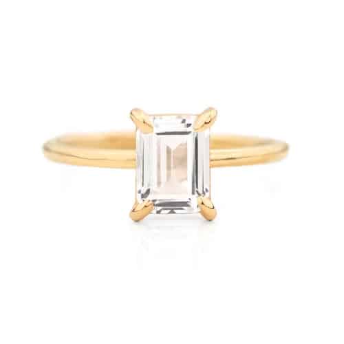 Emerald Cut White Sapphire Ring