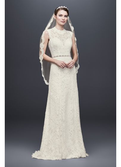 Lace Cap Sleeve Sheath Wedding Dress