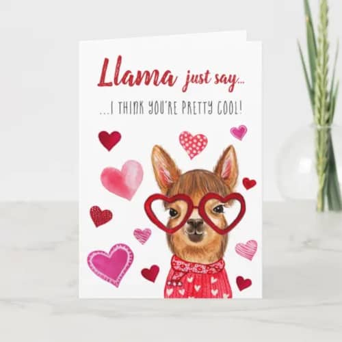 Lama Just Say Valentines Day Card