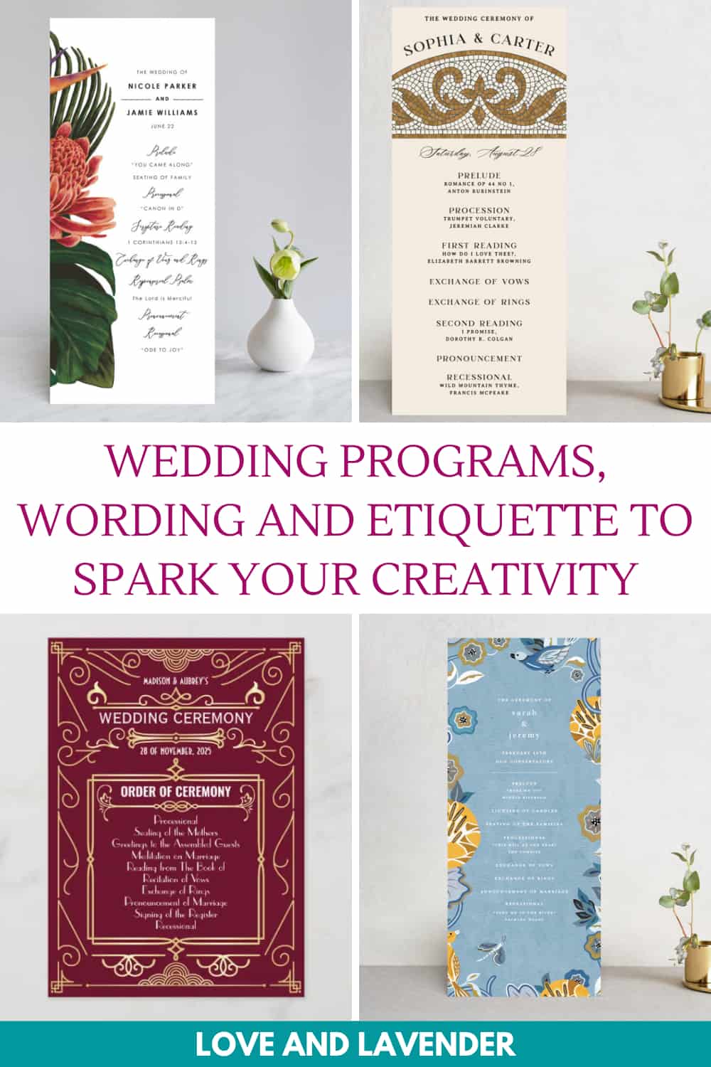27 Unique Wedding Program Ideas & Wording - Pinterest pin