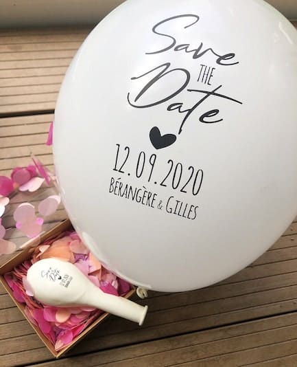 100 balloons save the date