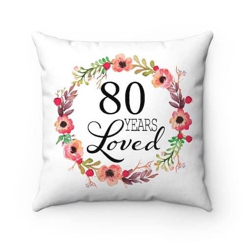 80th Birthday Gift Throw Pillow