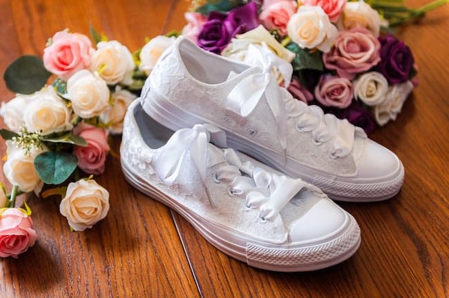 Bright White Lace Low Top Converse