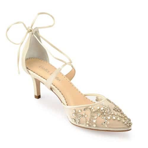 Embellished Low Heel Crystal Wedding Shoe