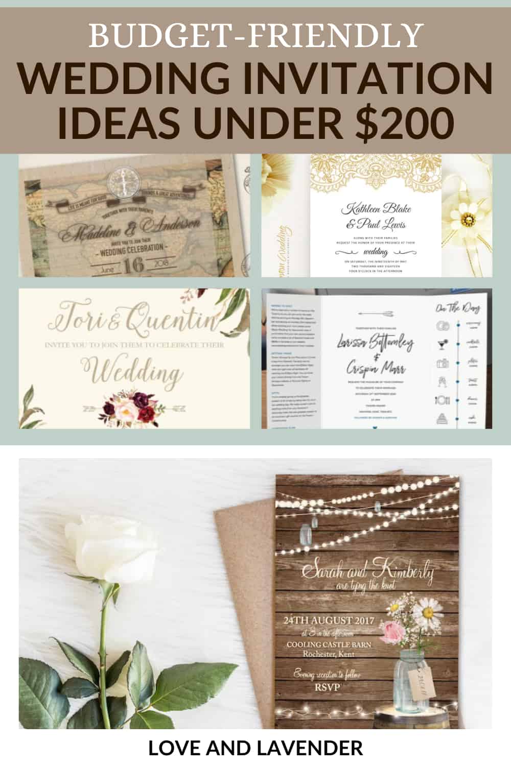 How to Buy Wedding Invitations with a $200 Budget - Pinterest pin