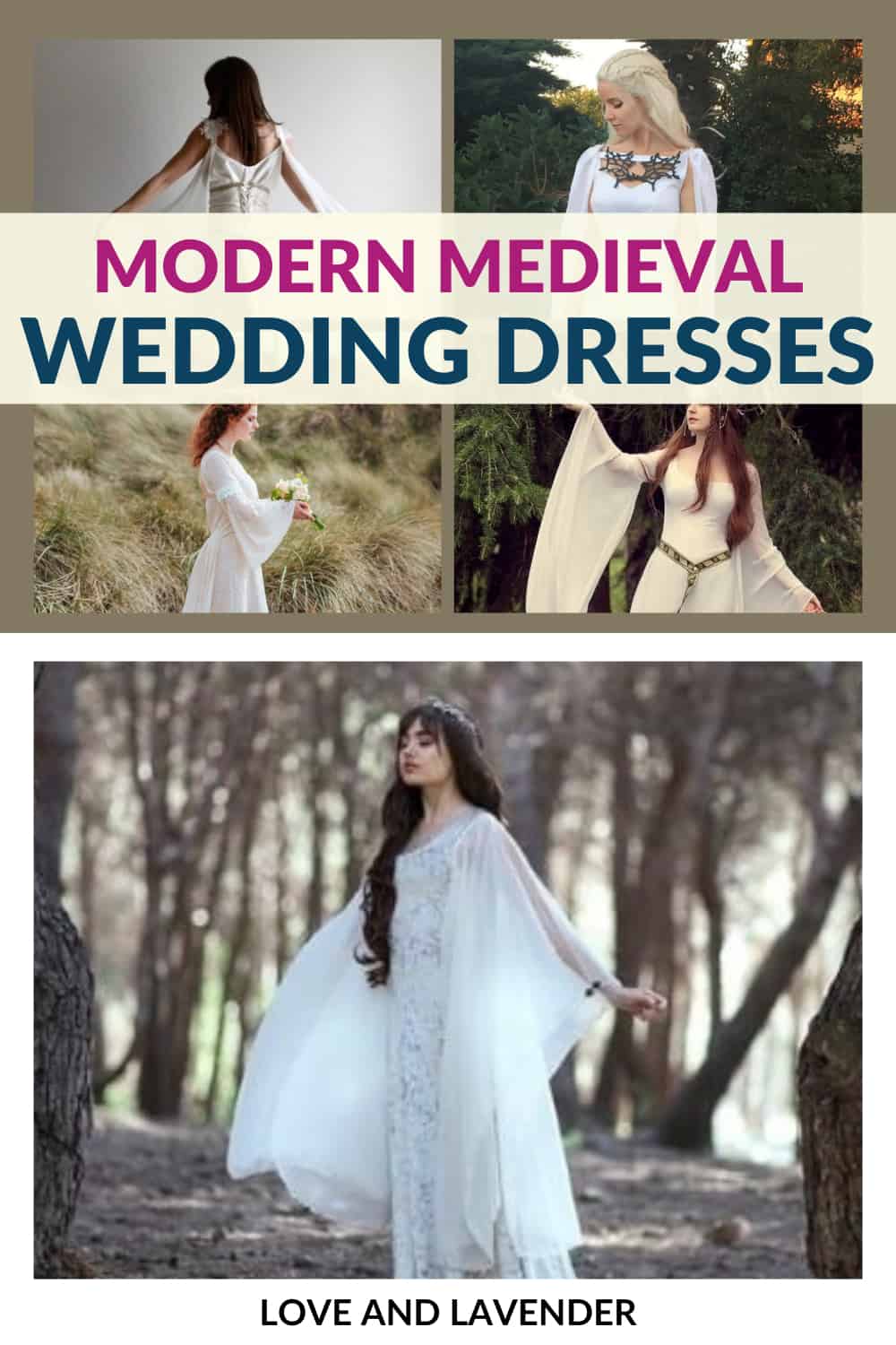 Medieval Wedding Dresses in a Modern Style - Pinterest pin 